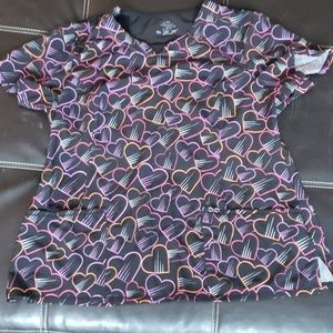 Cherokee infinity heart scrub top
